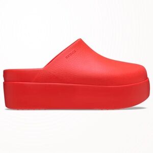 CROCS Women's Vibrant Red Platform Clogs